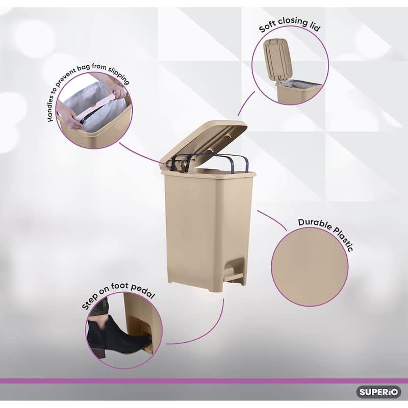 16 gal Slim Pedal Trash Can