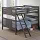 preview thumbnail 6 of 4, Furniture of America Daan Modern Solid Wood Full over Full Bunk Bed with Attached Angled Ladder Stain Grey