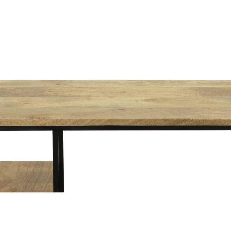 Handcrafted Wooden Desk with 2 Open Shelves - 42"