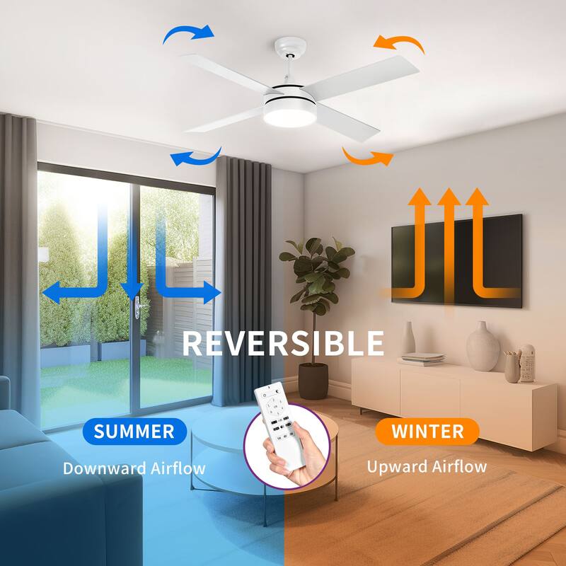 48" Ceiling Fan with LED Lights and Remote Control