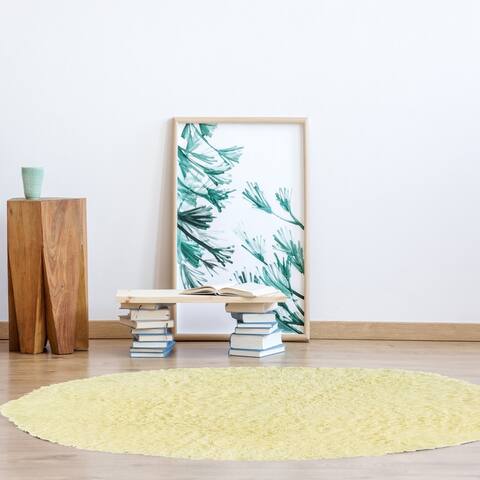 Hand Woven Flokati Natural Wool Area Rug (8' x 8') - 8' x 8' Round