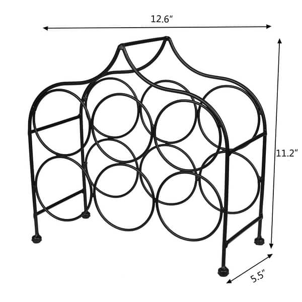 Black 6 Bottle Metal Wine Rack for Tabletop or Countertop - Bed Bath ...