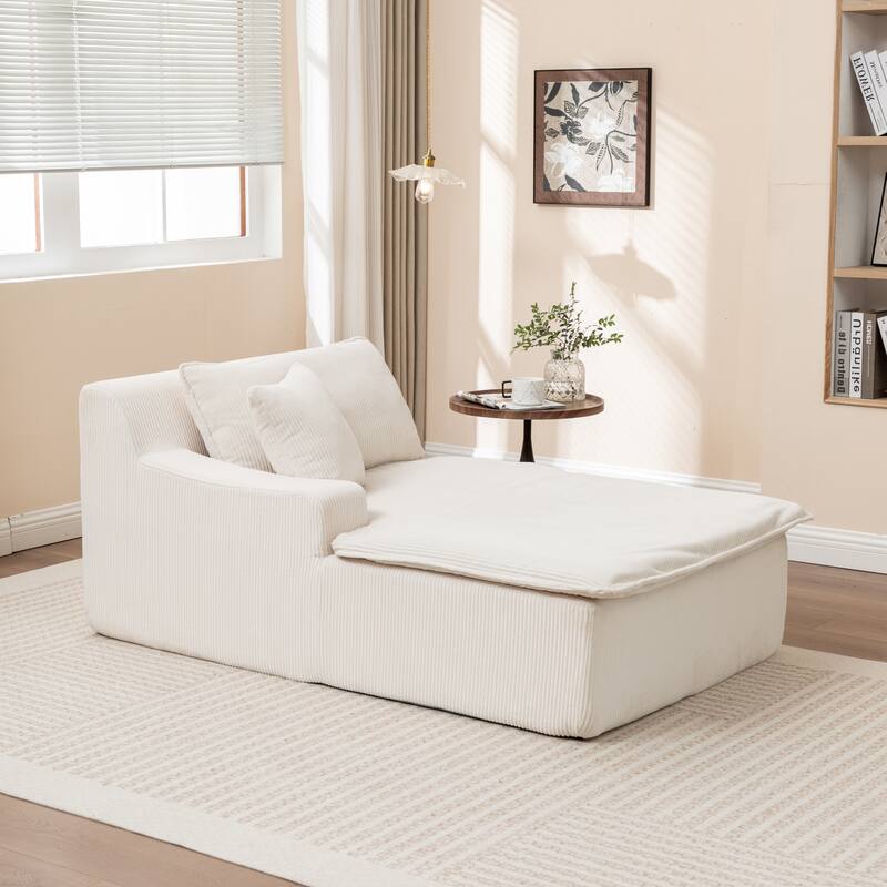 Right/Left Chaise Lounge Sofa Bed - No Assembly, Oversized Sleeper Chair - Living Room, Movie Room, Bedroom