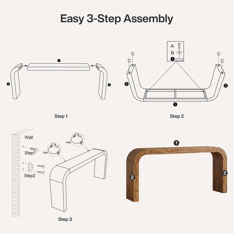 Solid Wood Console Table, 70.87-Inch Farmhouse Sofa Table
