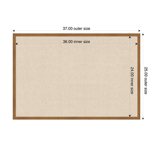 dimension image slide 33 of 91, Amanti Art Framed Fabric Pinboard Natural Linen Printed Bulletin Board