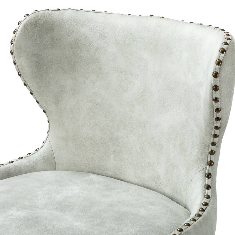 Hepburn Wingback Nailhead Trim Bar Stool Set of 2 by HULALA HOME