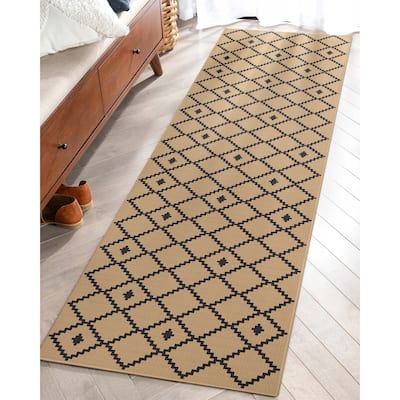 Well Woven Jute Akita Moroccan Lattice Flat-Weave Area Rug