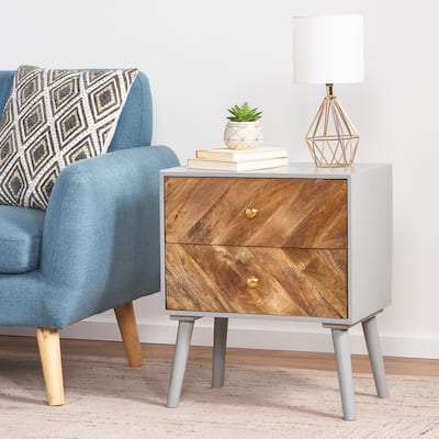 Mango Wooden / Mdf Fitted 2 Drawer Cabinet