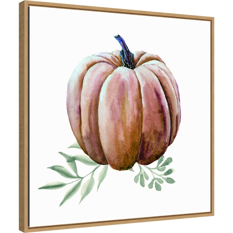 Amanti Art Pumpkin Watercolor Framed Canvas Wall Art
