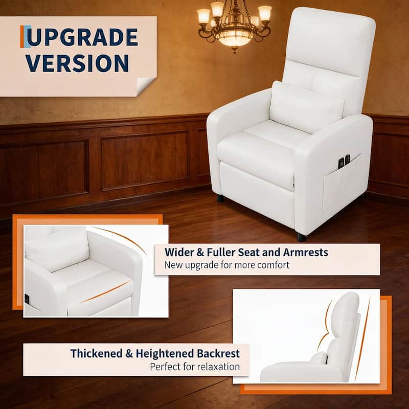 Power Recliner Chair, with Overstuffed Seat