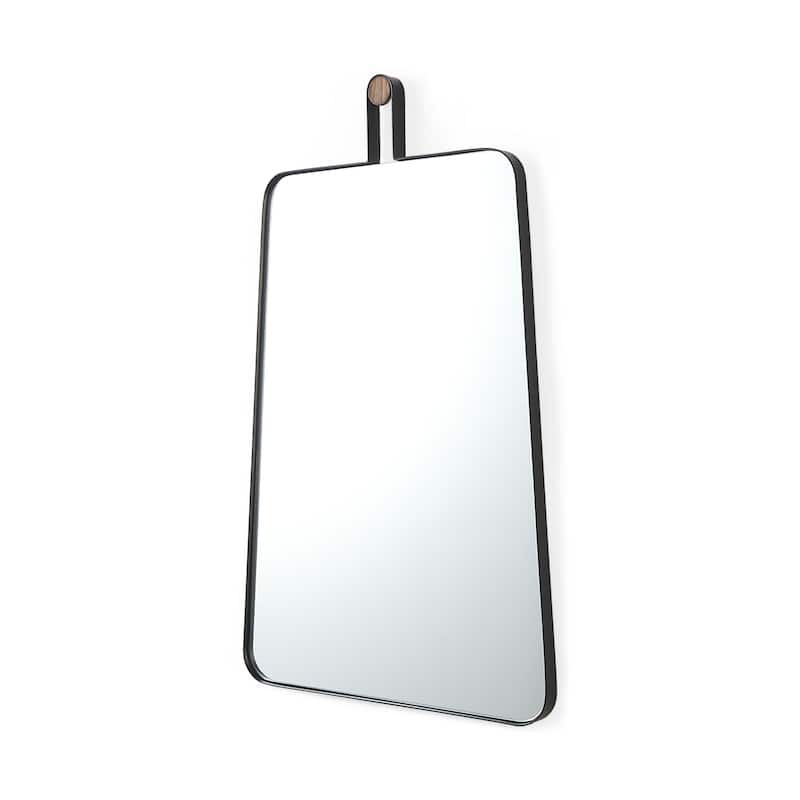 Collie Black Metal Frame With Hanger Trapezoid Mirror - 21.7L x 1.2W x 36.4H