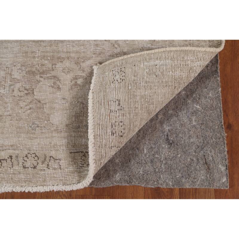 Distressed Tabriz Persian Antique Area Rug Handmade Wool Carpet - 6'8"x 9'2"