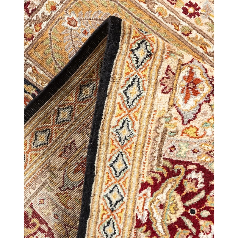 Overton Hand Knotted Wool Contemporary Oriental Black Area Rug - 6' x 9'