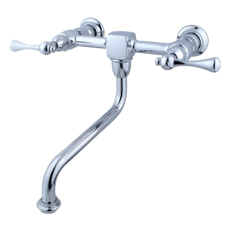 Kingston Brass Heritage 1.2 GPM Wall Mounted Bathroom Faucet - - Polished Chrome