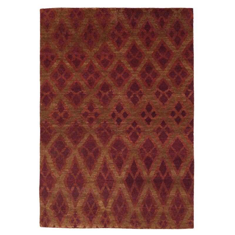 ECARPETGALLERY Hand-knotted Tangier Dark Copper Wool Rug - 5'2 x 7'6