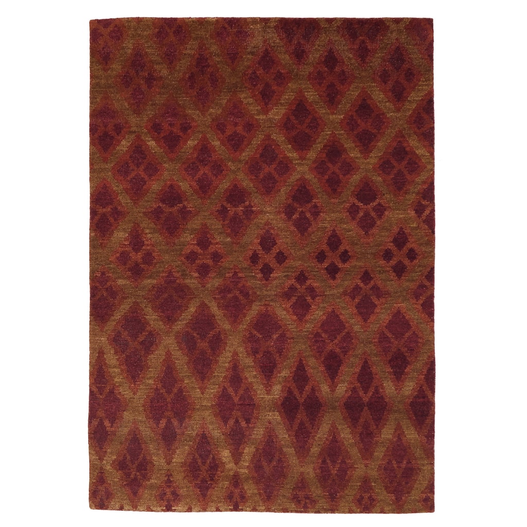 ECARPETGALLERY Hand-knotted Tangier Dark Copper Wool Rug - 5'2 x 7'6