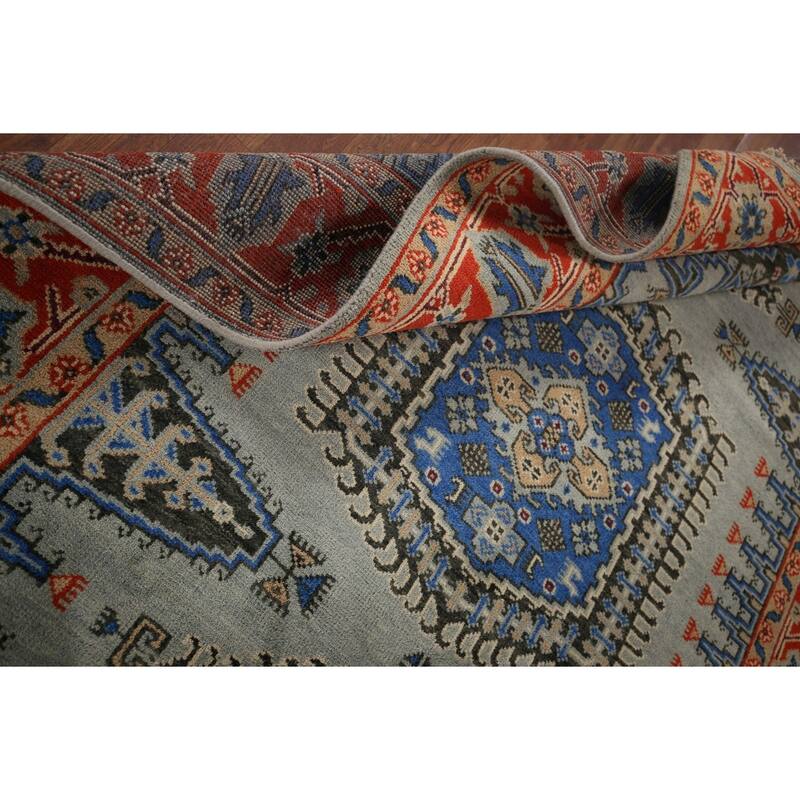 Geometric Heriz Serapi Rug Hand-Knotted Wool Carpet - 6'0"x 9'1"