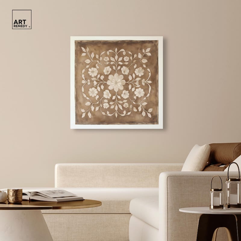 Floral Mandala Canvas by Art Remedy, Gallery Wrapped