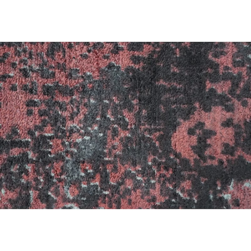 Hand Knotted Oriental Viscose Silk Carpet Modern Abstract Multi-Colored Abstract Area Rug - 9' 6'' X 6' 6''