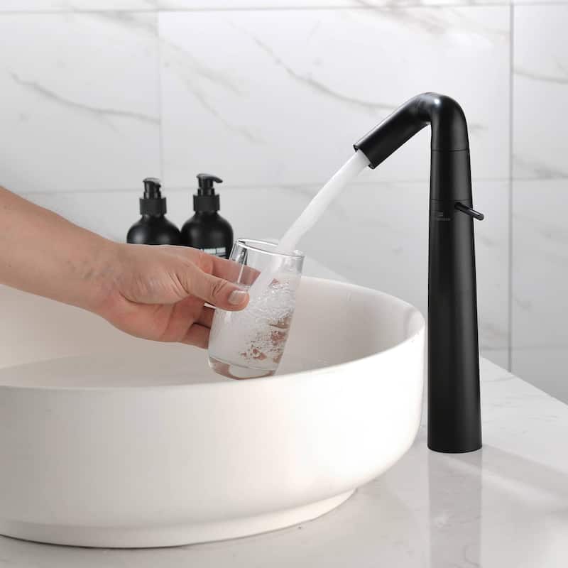 Single Handle Bathroom Vessel Faucet 1 Hole Matte Black Bathroom VEssel Sink Faucets Modern Basin Vanity Taps With Swivel Spout