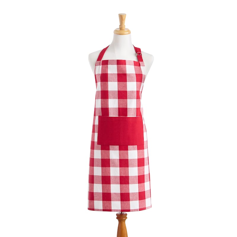 The Gray Barn Emily Gulch Buffalo Check Kitchen Apron with Pocket