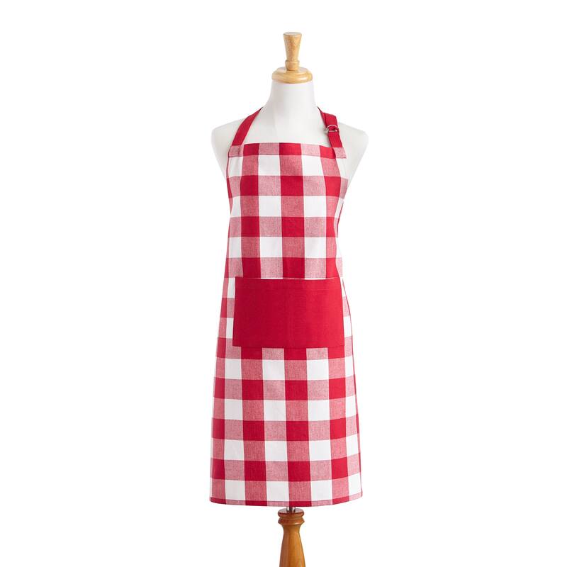 The Gray Barn Emily Gulch Buffalo Check Kitchen Apron with Pocket