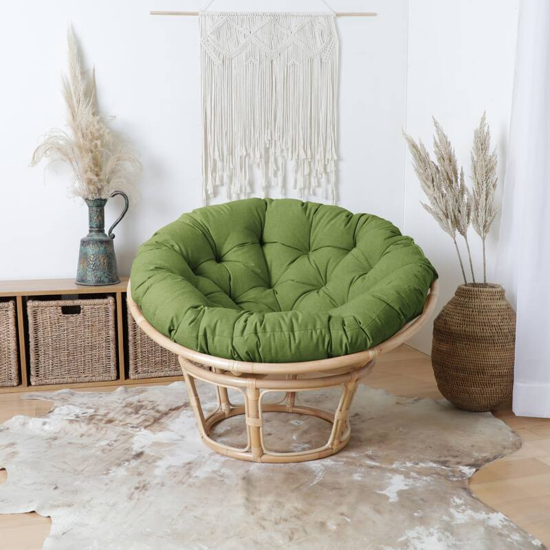 Sorra Home Sunbrella Indoor/Outdoor Round Papasan Cushion - 44 x 44 x 4 - Spectrum Cilantro