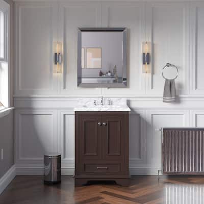 KitchenBathCollection Nantucket 24" Bathroom Vanity with Carrara Marble Top