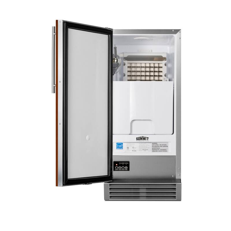 Summit 15 Inch Wide 25 Lbs. Built-In Commercial Ice Maker with 50 Lbs.