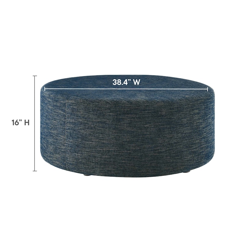 Callum 16"/23"/29"/38" Round Woven Heathered Fabric Upholstered Ottoman