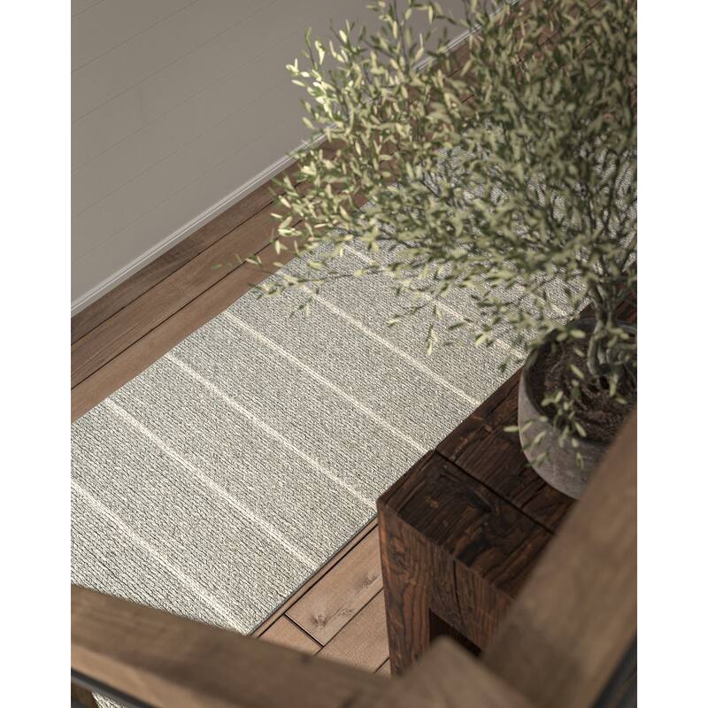 Momeni Twine Wool and Viscose Hand Woven Striped Are Rug