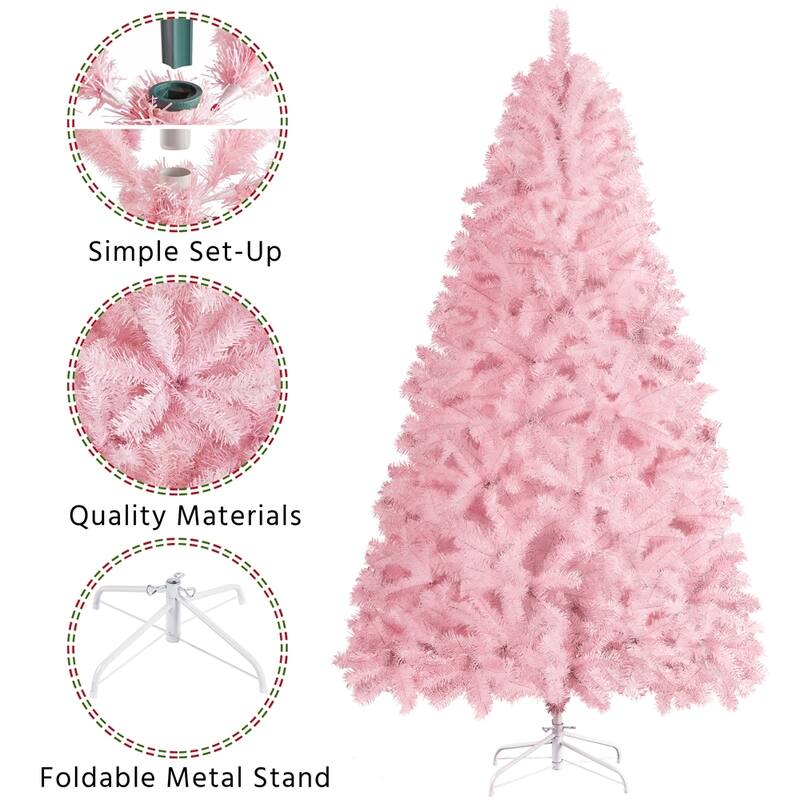 Yaheetech 6Ft/7.5Ft Hinged Spruce Artificial Christmas Decorative Tree - 6 Foot