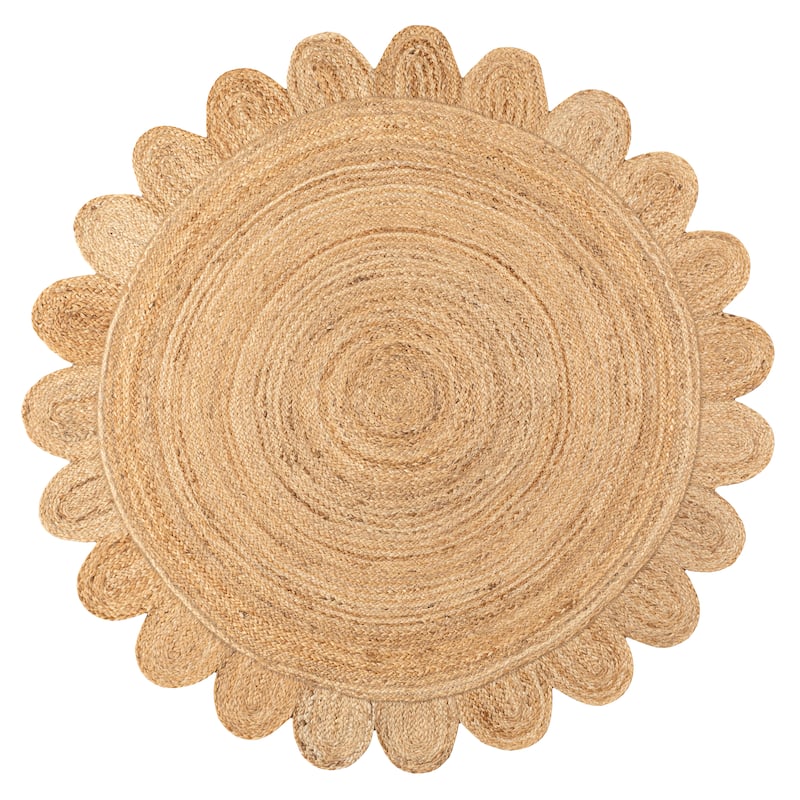 JONATHAN Y Skye Two-Tone Jute Hippy Circle Area Rug - 5' Round