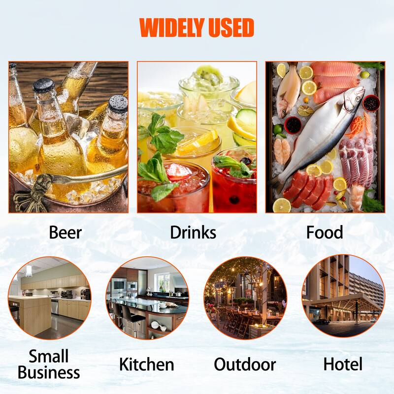 Commercial Ice Maker Machine, Freestanding Ice Maker includes Scoop for Home Office Restaurant Bar