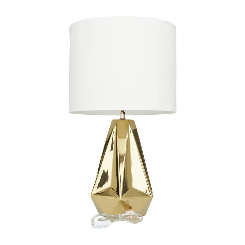 Ceramic Geometric Room Table Lamp - White, Silver, Gold, Black - CosmoLiving by Cosmopolitan