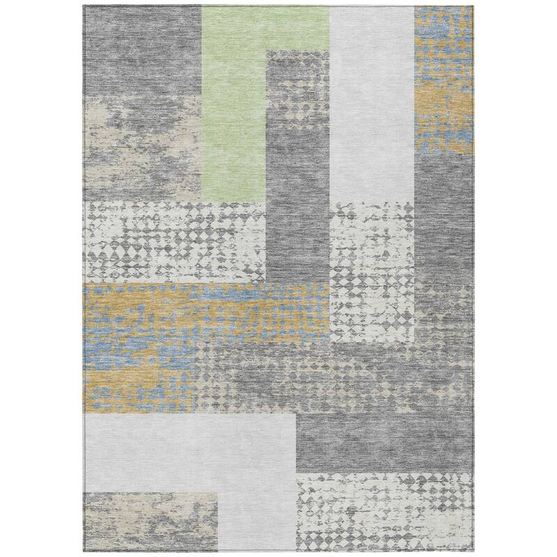 HomeRoots Geometric Transitional Rectangle Outdoor Rug