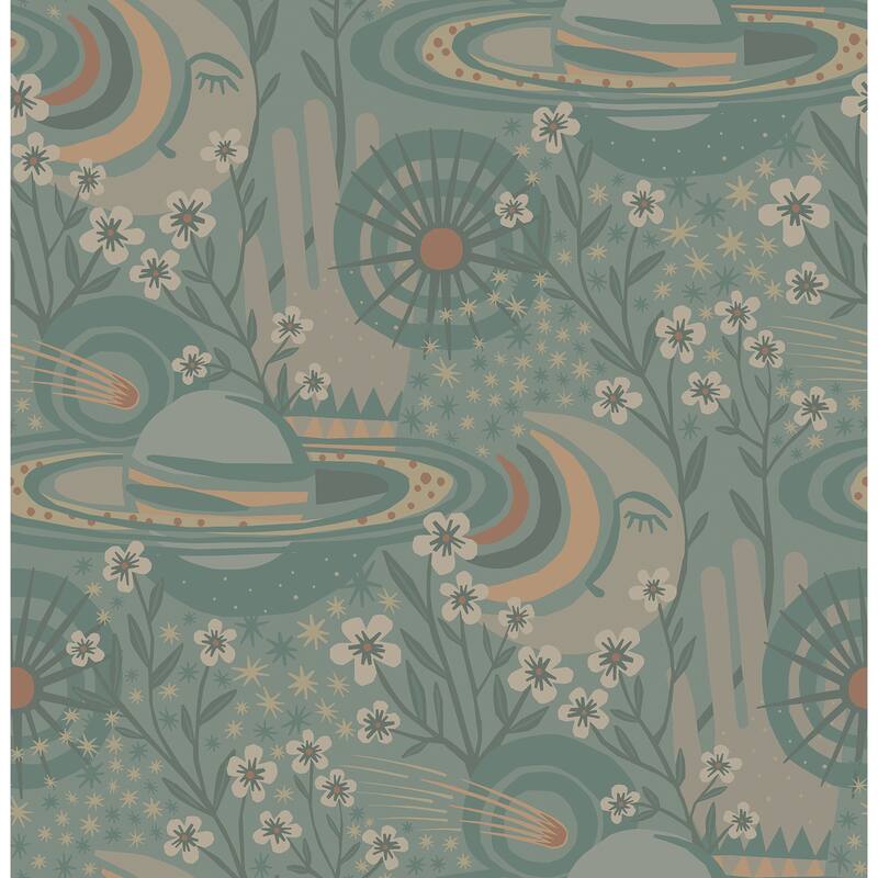 Pip & Lo Teal Ethereal Cosmos Peel & Stick Wallpaper
