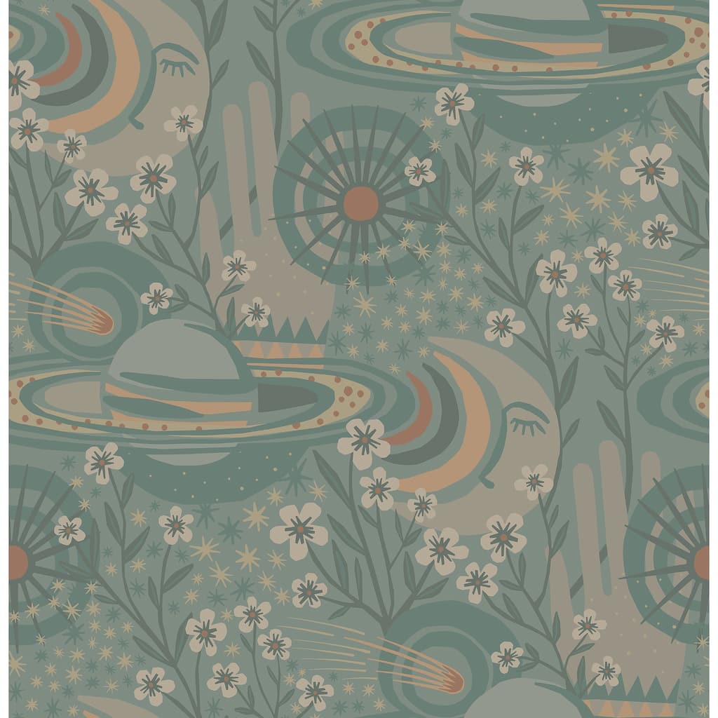 Pip & Lo Teal Ethereal Cosmos Peel & Stick Wallpaper