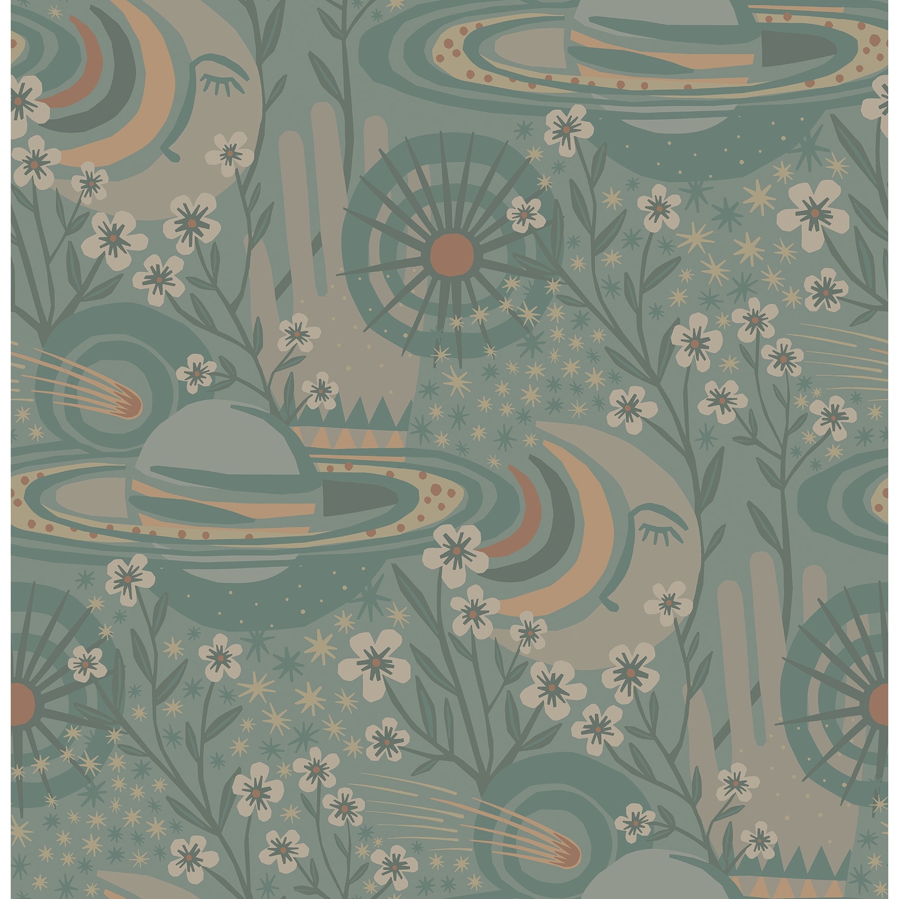 Pip & Lo Teal Ethereal Cosmos Peel & Stick Wallpaper