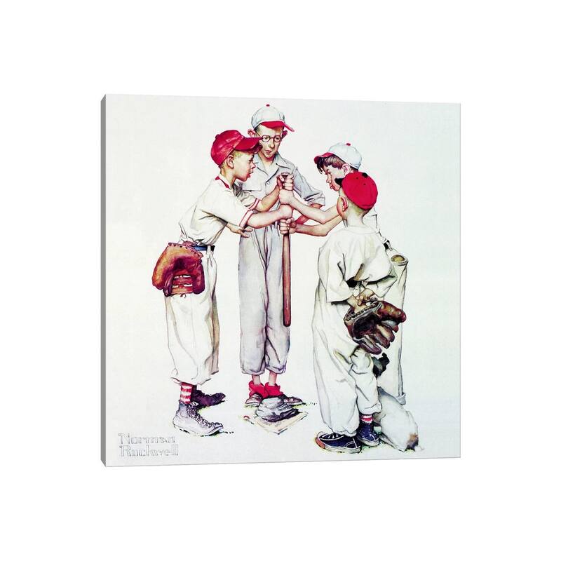 iCanvas "Choosing up (Four Sporting Boys - Baseball)" by Norman Rockwell Canvas Print