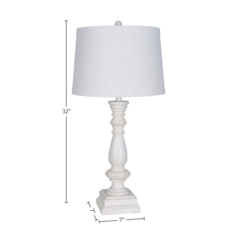 32" Cottage Studded Table Lamp, Cream (Set of 2)