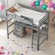 preview thumbnail 1 of 26, Wood Twin Size Loft Bed with Desk,Blackboard,Storage Box,Open Shelf and 3 Drawers for Kids or Teens Grey