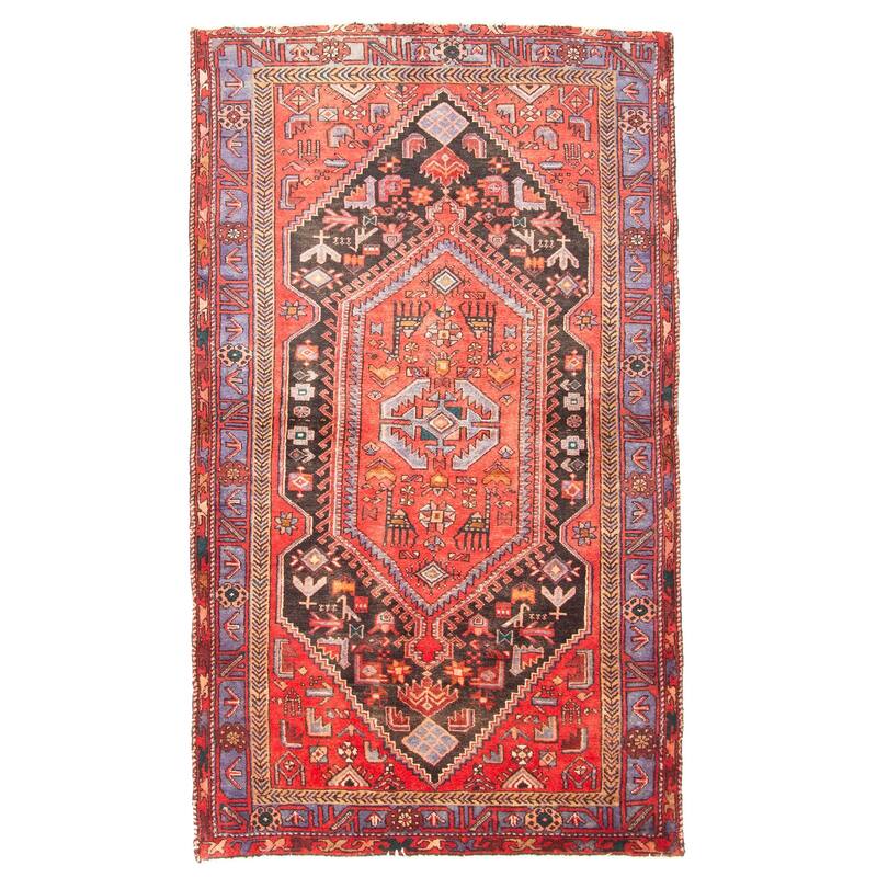 ECARPETGALLERY Hand-knotted Andelz Red Wool Rug - 4'5 x 7'5