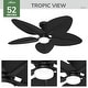 preview thumbnail 5 of 12, Hunter 52" Tropic View Outdoor Ceiling Fan with LED Light and Wall Control - Coastal - Damp-Rated!