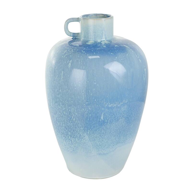 Ceramic Ombre Decorative Vase with Unique Texturing - Blue - Roche River Decor