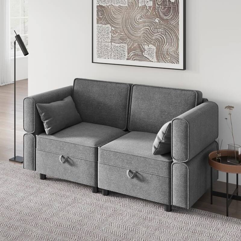 Loveseat Sofa with Storage Seat