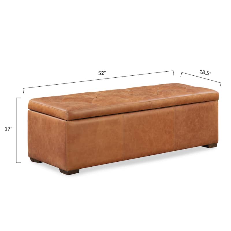 Poly & Bark Senja Storage Ottoman - Full Grain Genuine Italian Leather