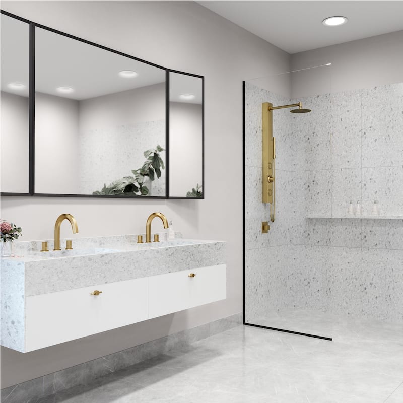 VIGO Gardenia 39" H x 4" W 2-Jet Shower Panel with Round Shower Head