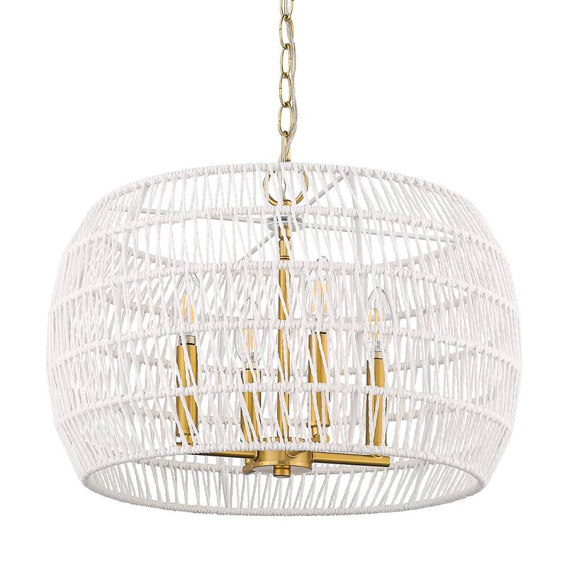 Golden Lighting 6808-4 Ellie 4 Light 19" Wide Drum Chandelier