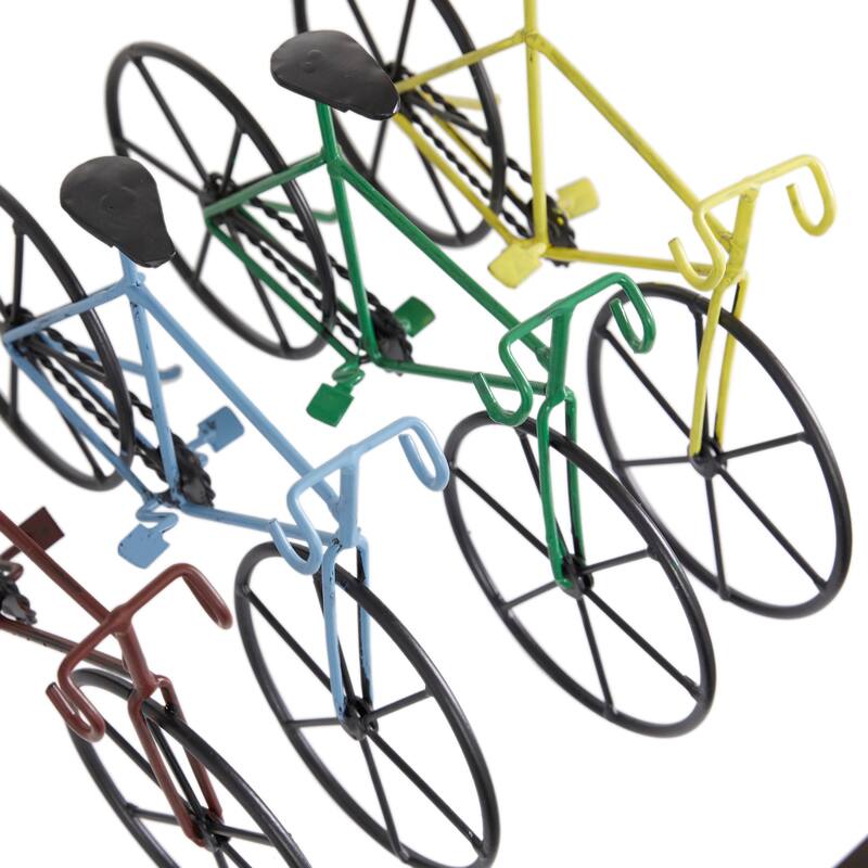 Multi Colored Metal Handmade Bike Sculpture (Set of 4)